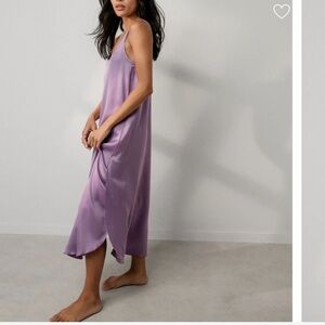LUNYA BNWT Washable Silk Tulip Dress in Dormant Orchid Size XL